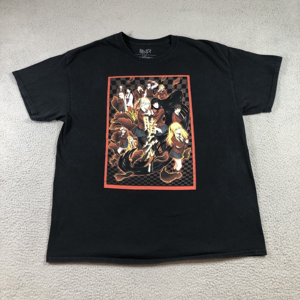 square enix kakegurui T shirt mens XL Black Graphic Print  Homura Kawamoto